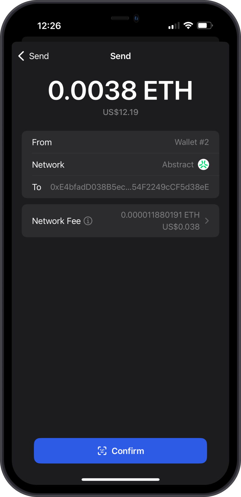 Send Abstract on GemWallet