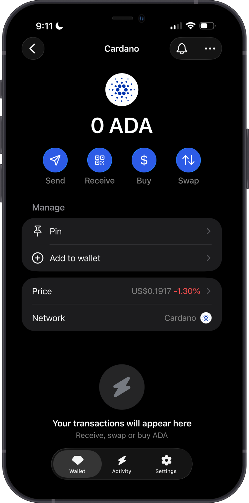 Add Cardano Wallet