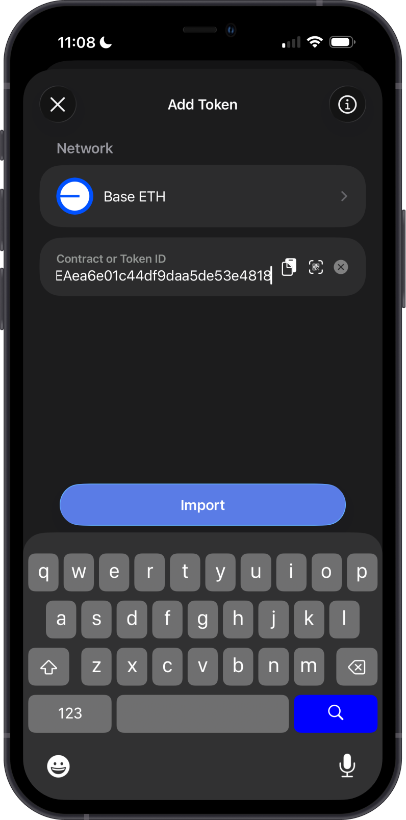 Paste Contract Address