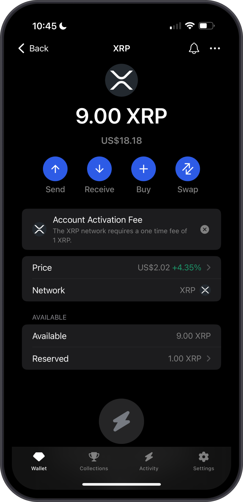 XRP on Gem Wallet