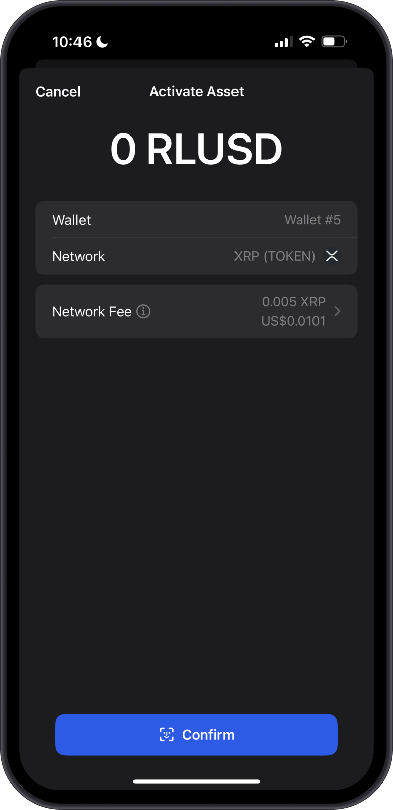 Confirm Asset Activation