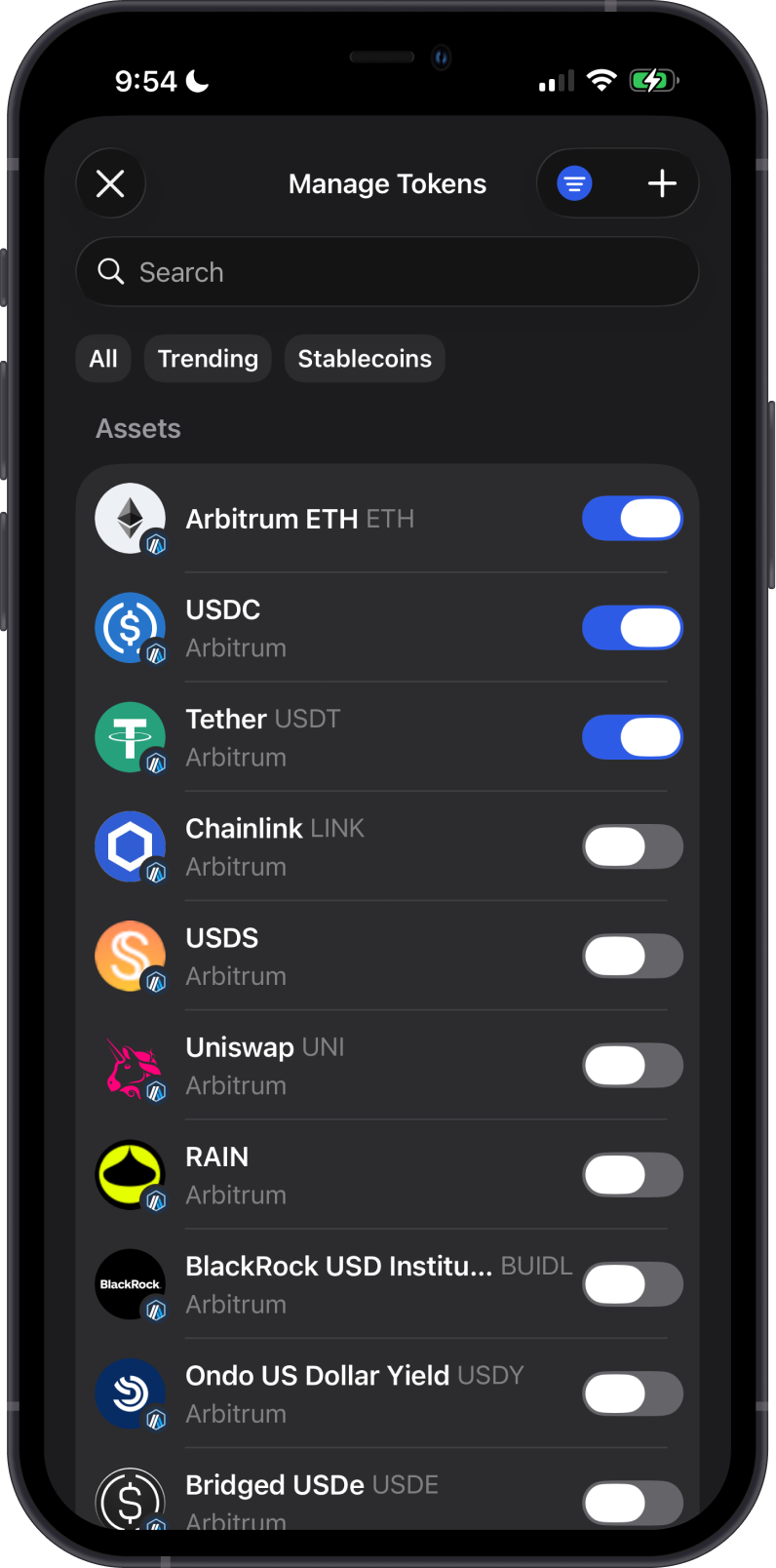 Manage Arbitrum Tokens on Gem Wallet