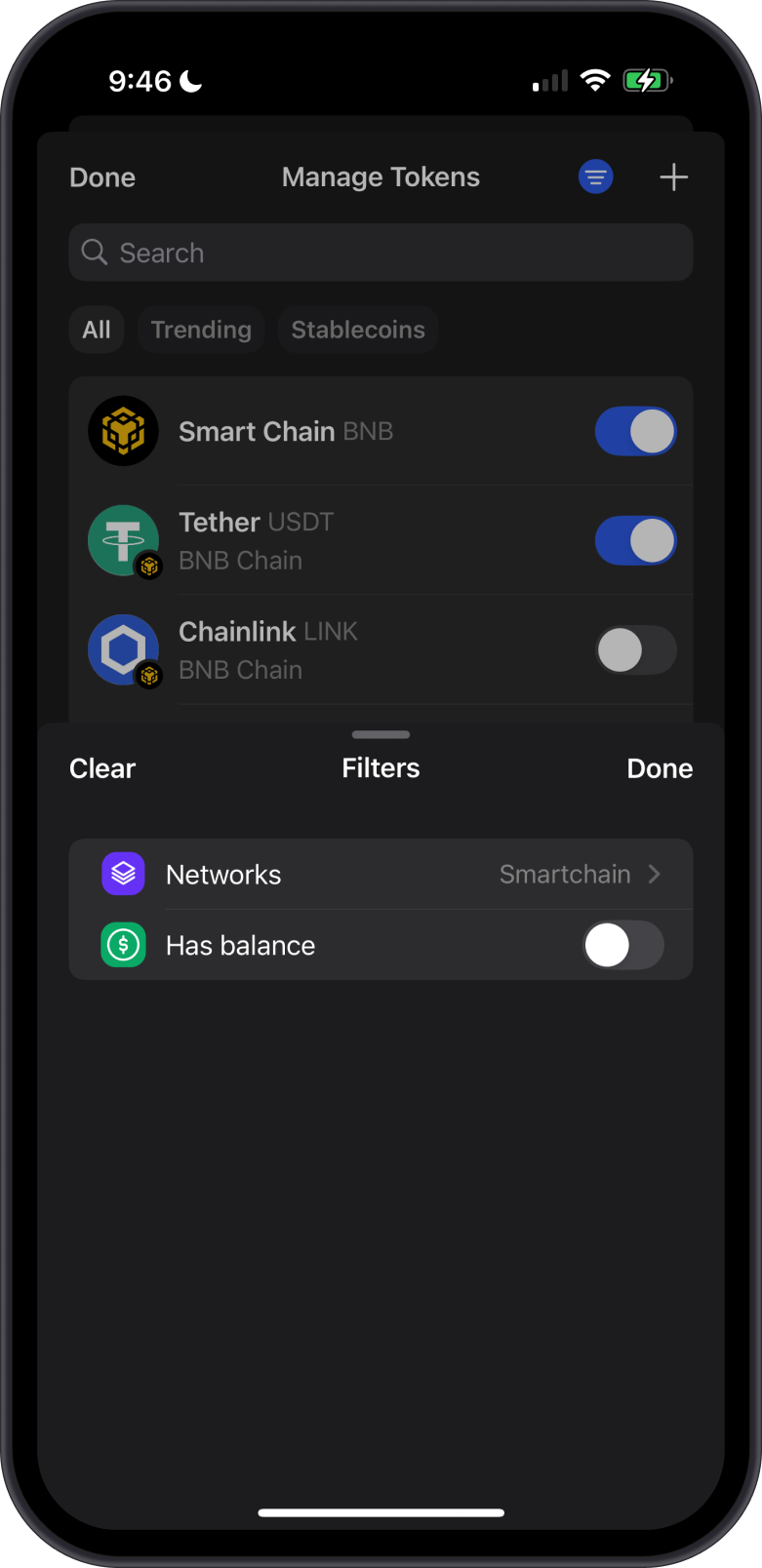 Manage BEP20 Token ListL