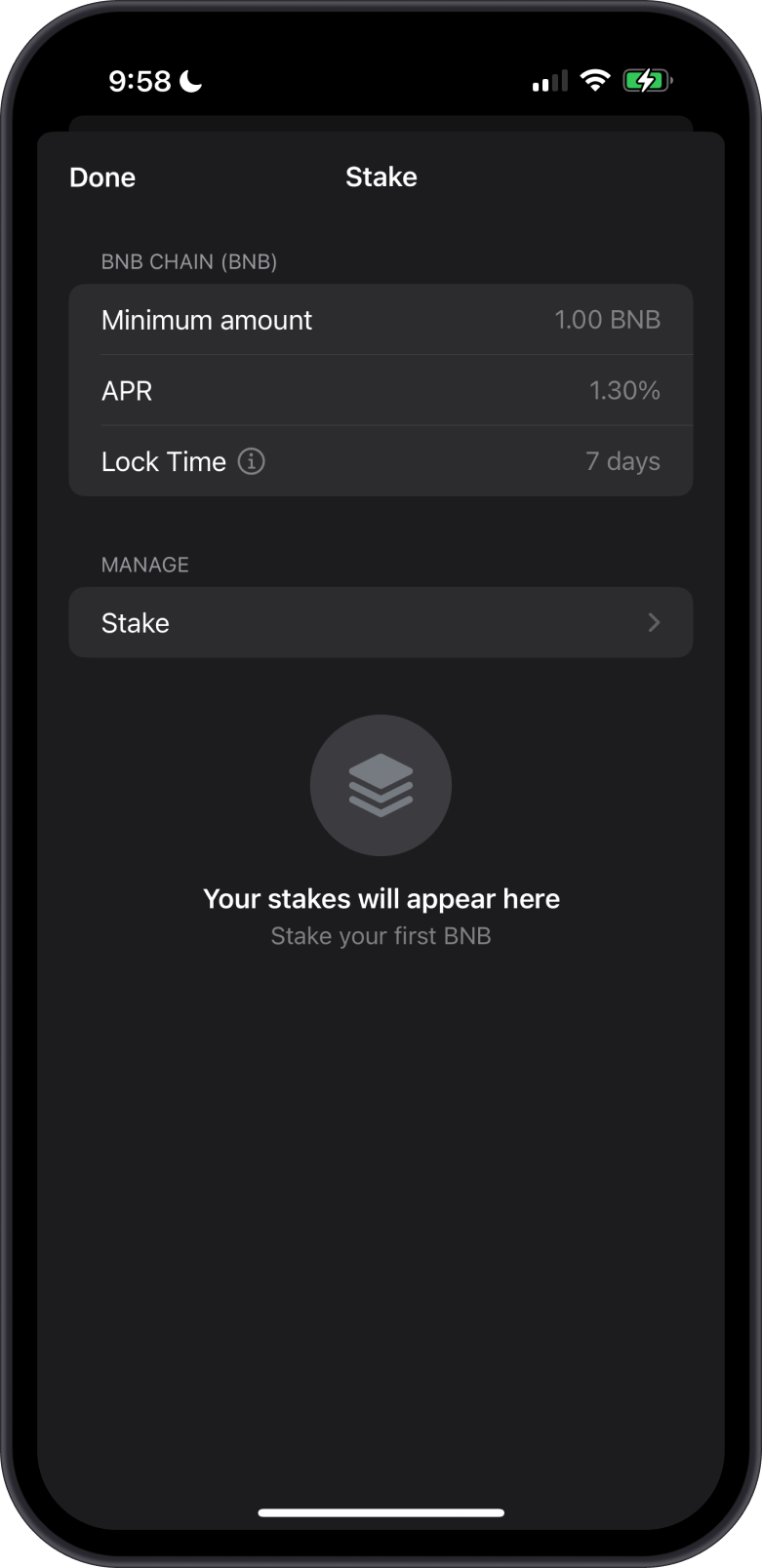 BNB Staking Dashboard