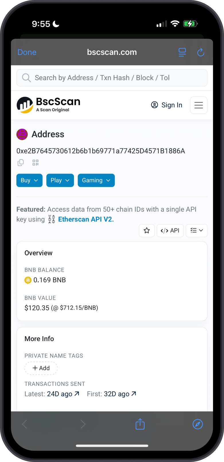 View Address on BscScan