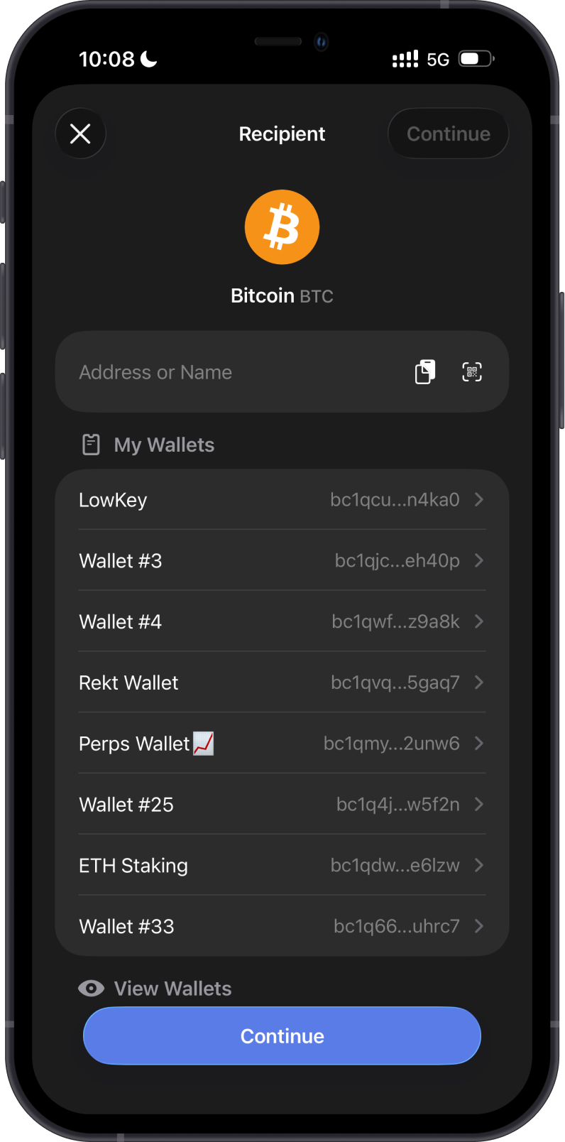Bitcoin on Gem Wallet