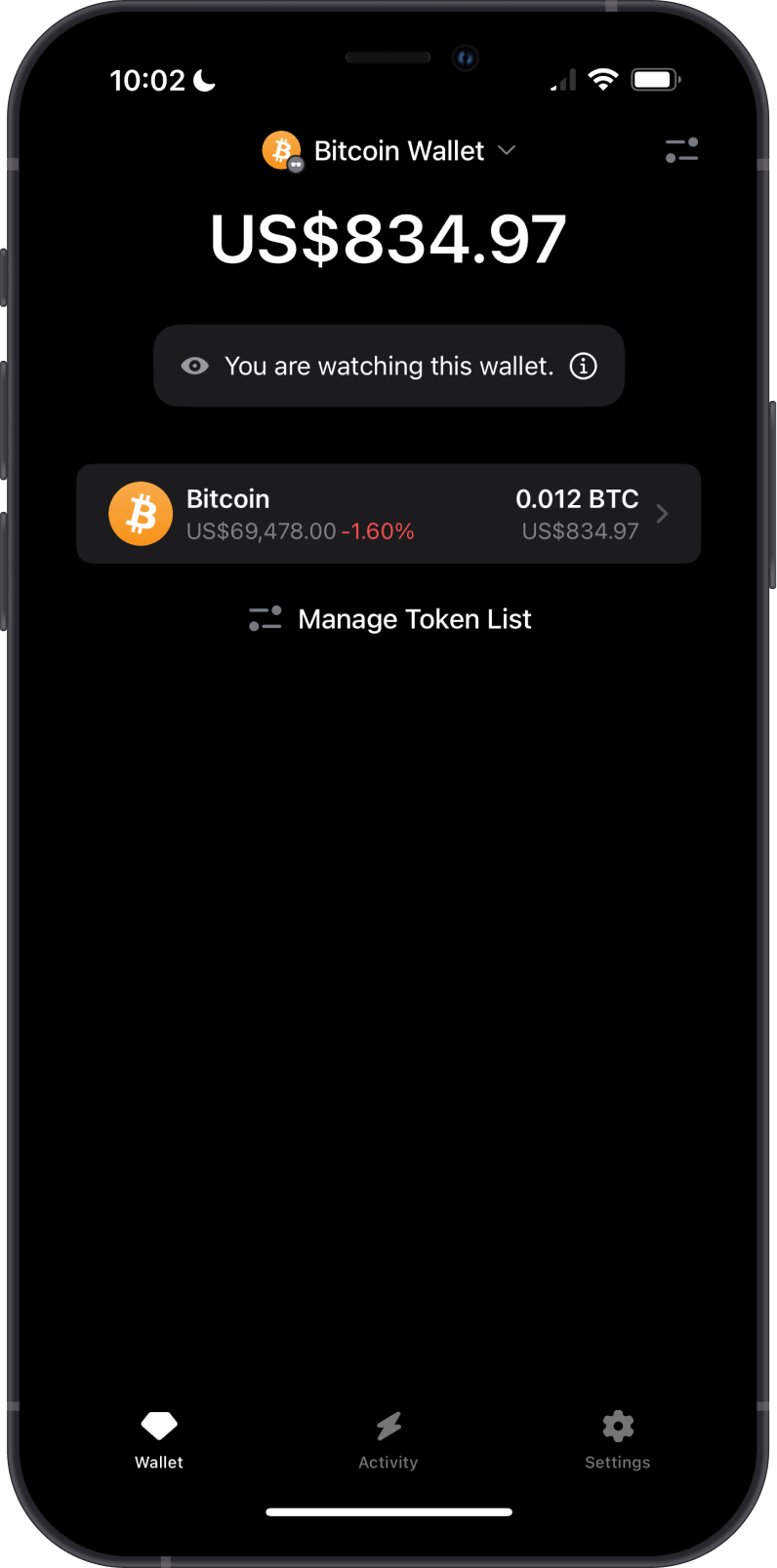 A Bitcoin Watch Wallet