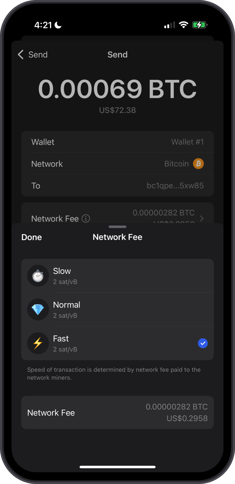 Adjust Network Fees