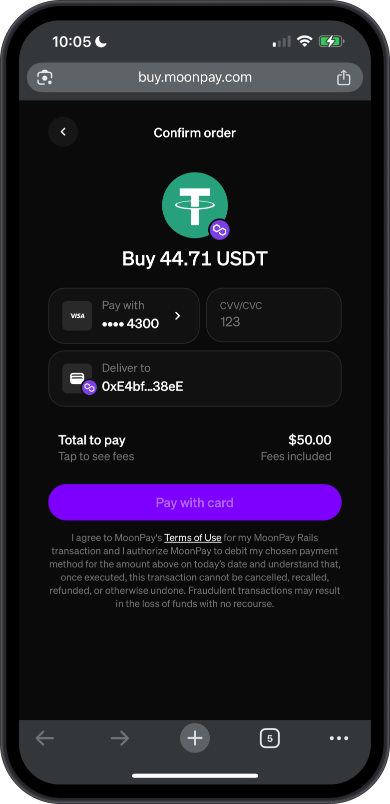Payment Screen
