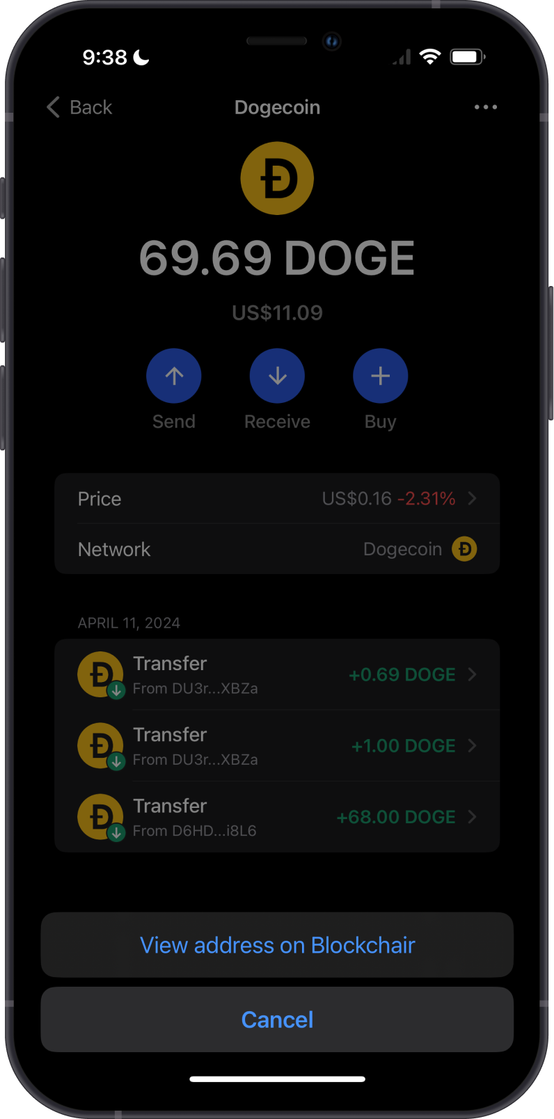 View Dogecoin on Blockchair Link