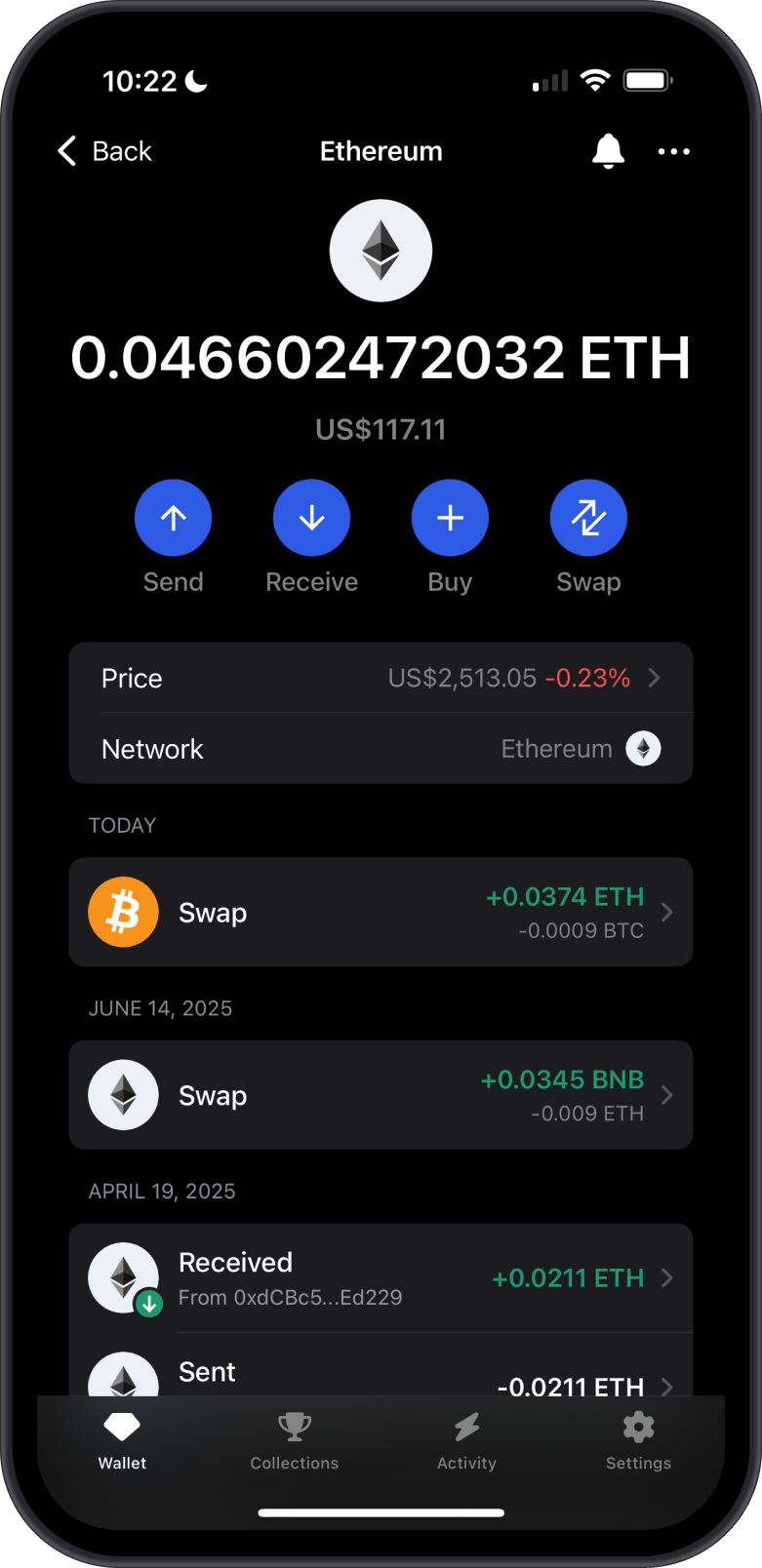 Ethereum on Gem Wallet