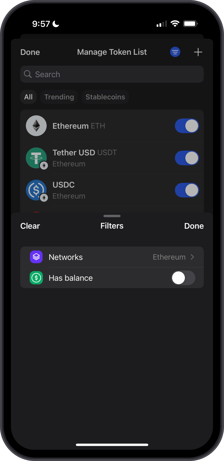 Ethereum Manage Token List
