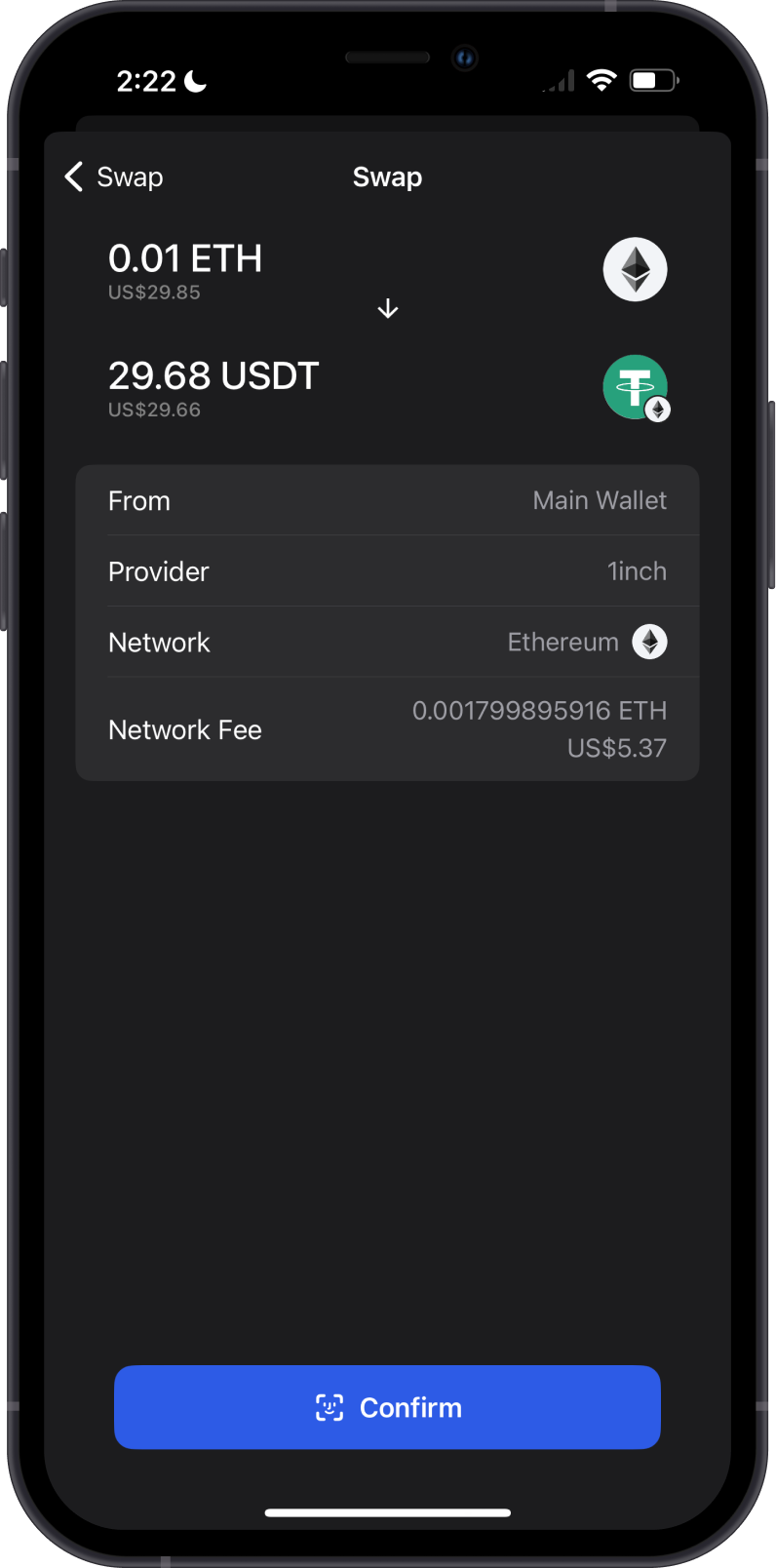 Network Fee when Swapping ERC20 tokens