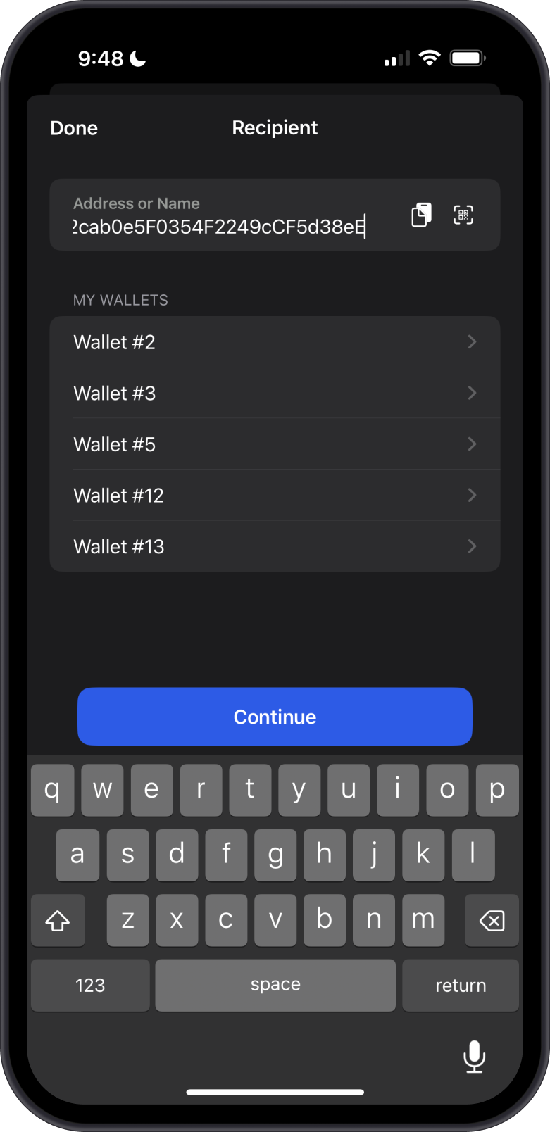 Input Ethereum Address
