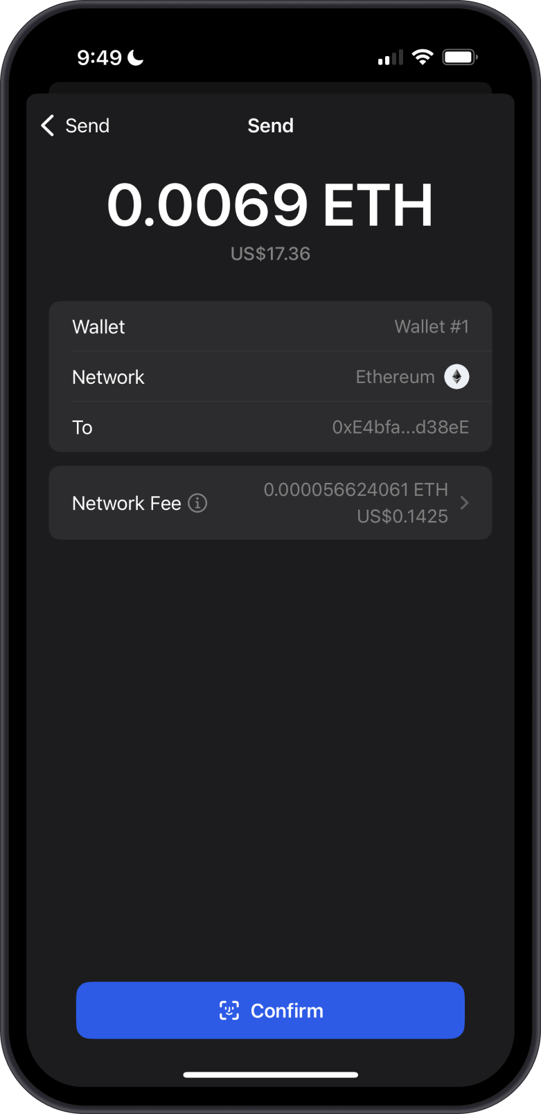 Ready to Send ETH