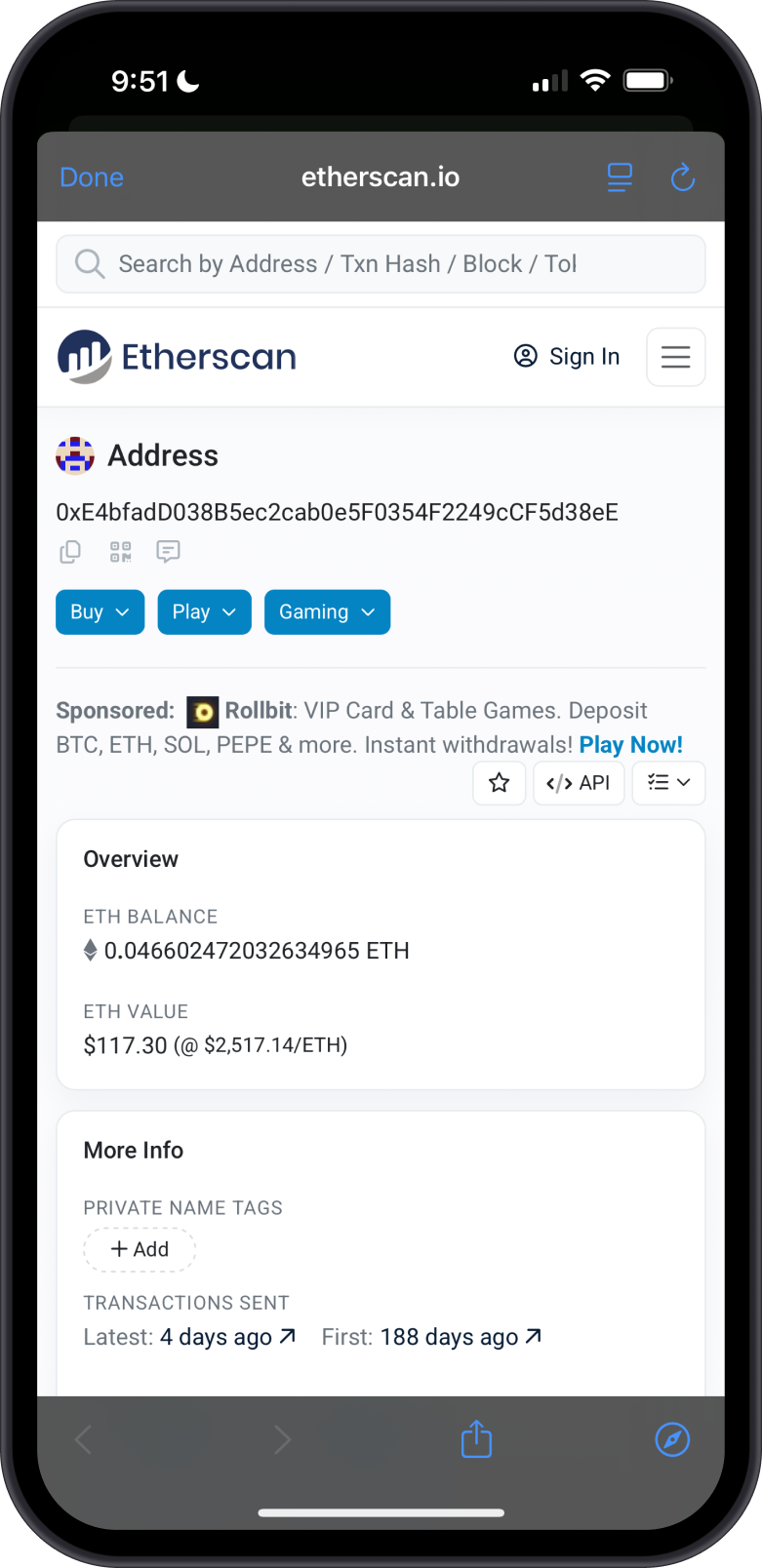 View Address on Etherscan