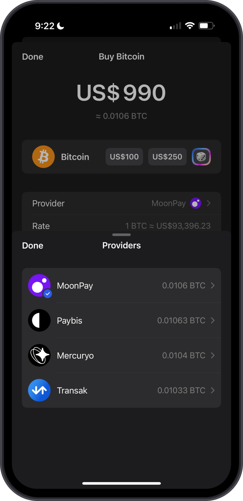 Choose Fiat Provider