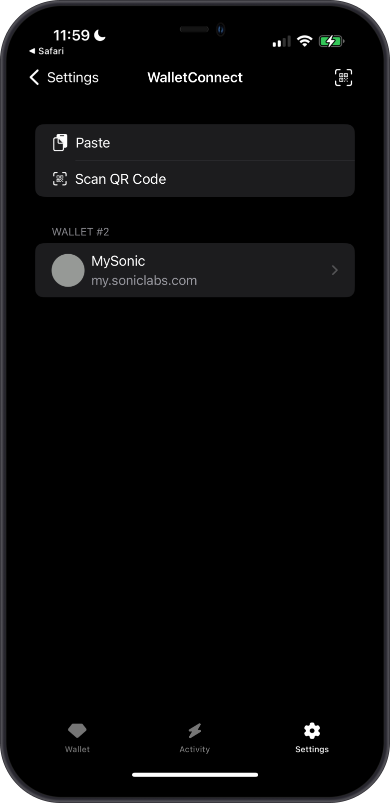 WalletConnect on Gem Wallet