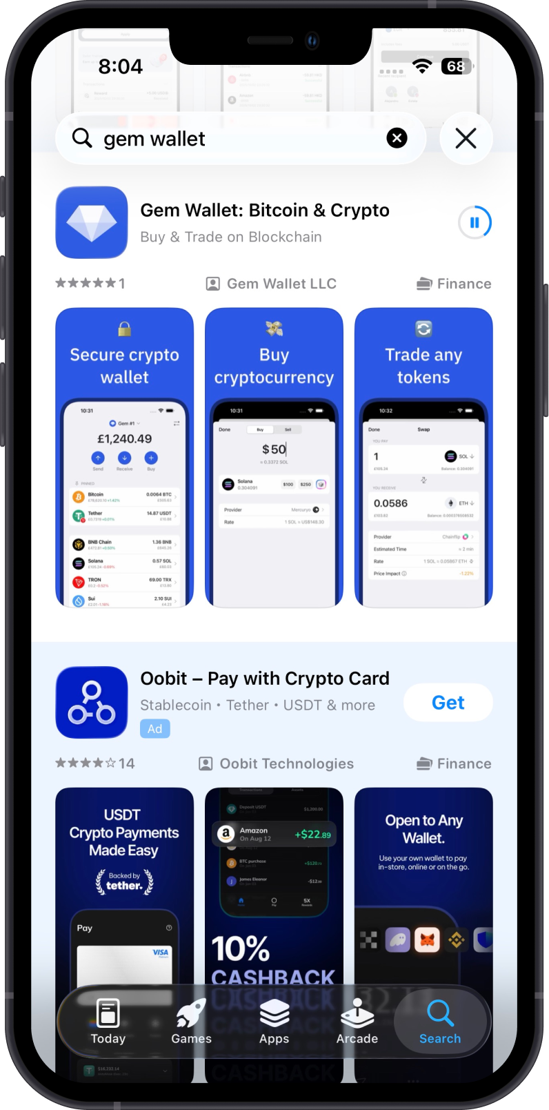 Download Gem Wallet on iOS