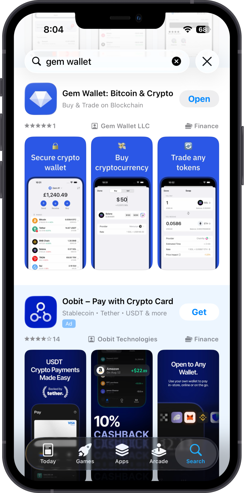 Open Gem Wallet