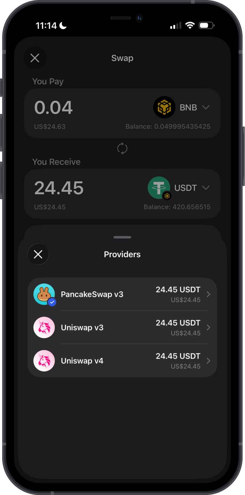 Same Chain Swap Providers