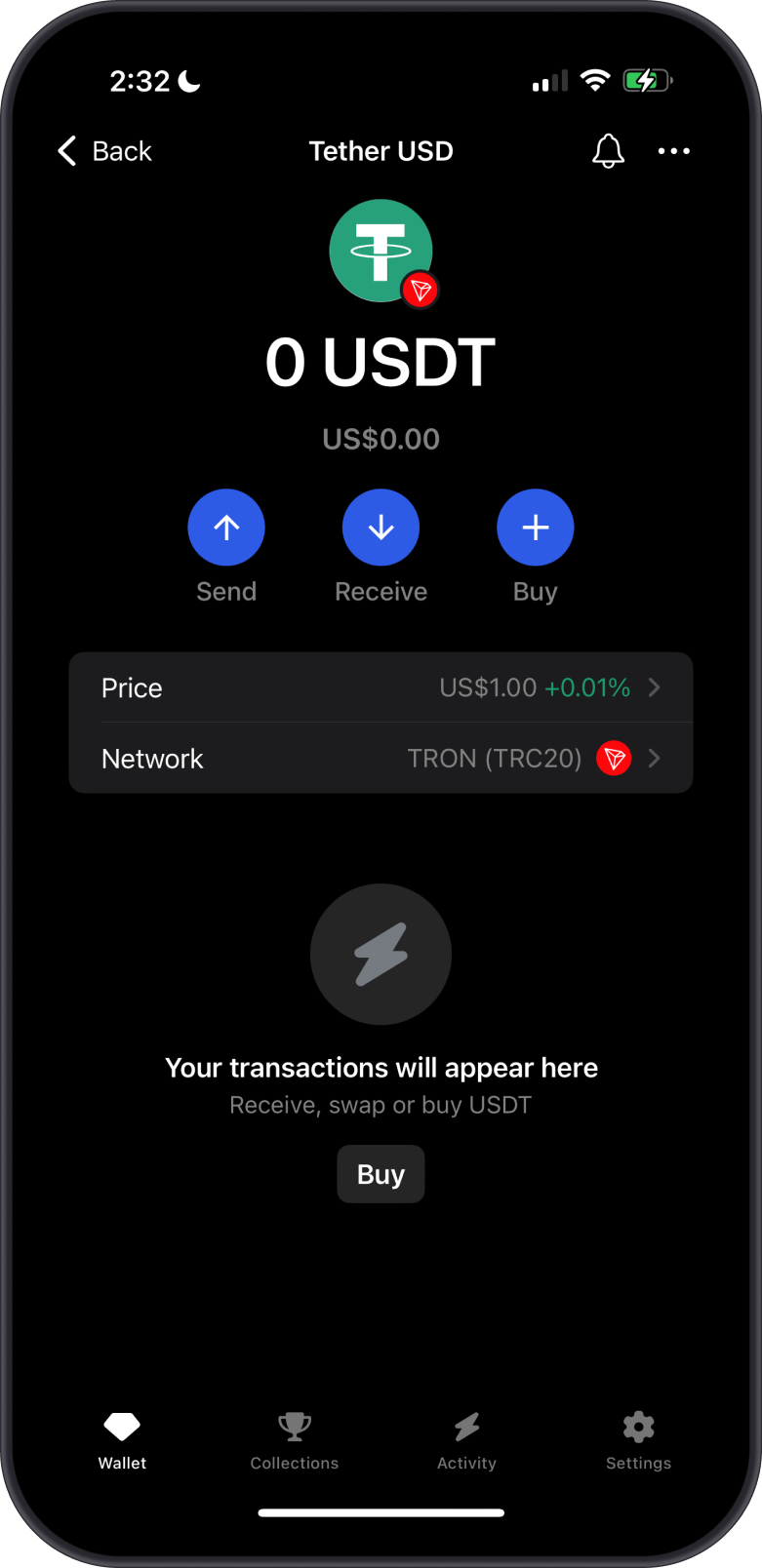 Open USDT TRC20
