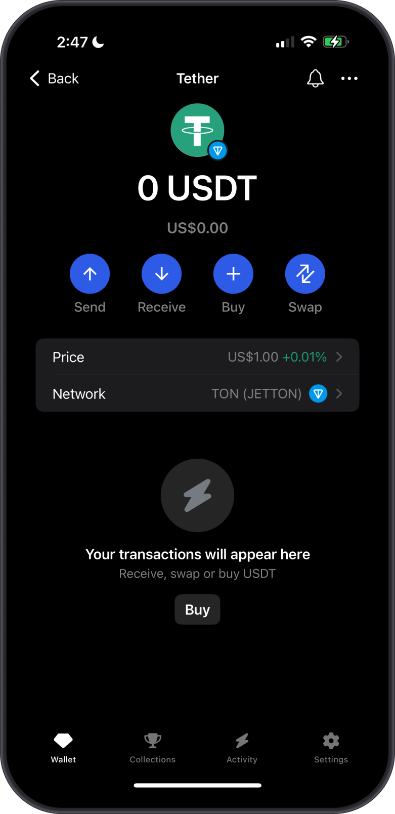 Open USDT TRC20