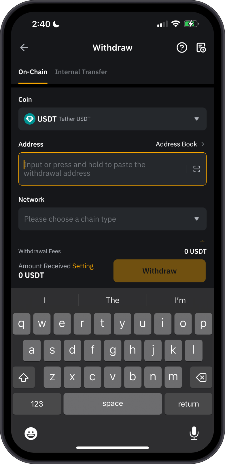 Withdraw USDT