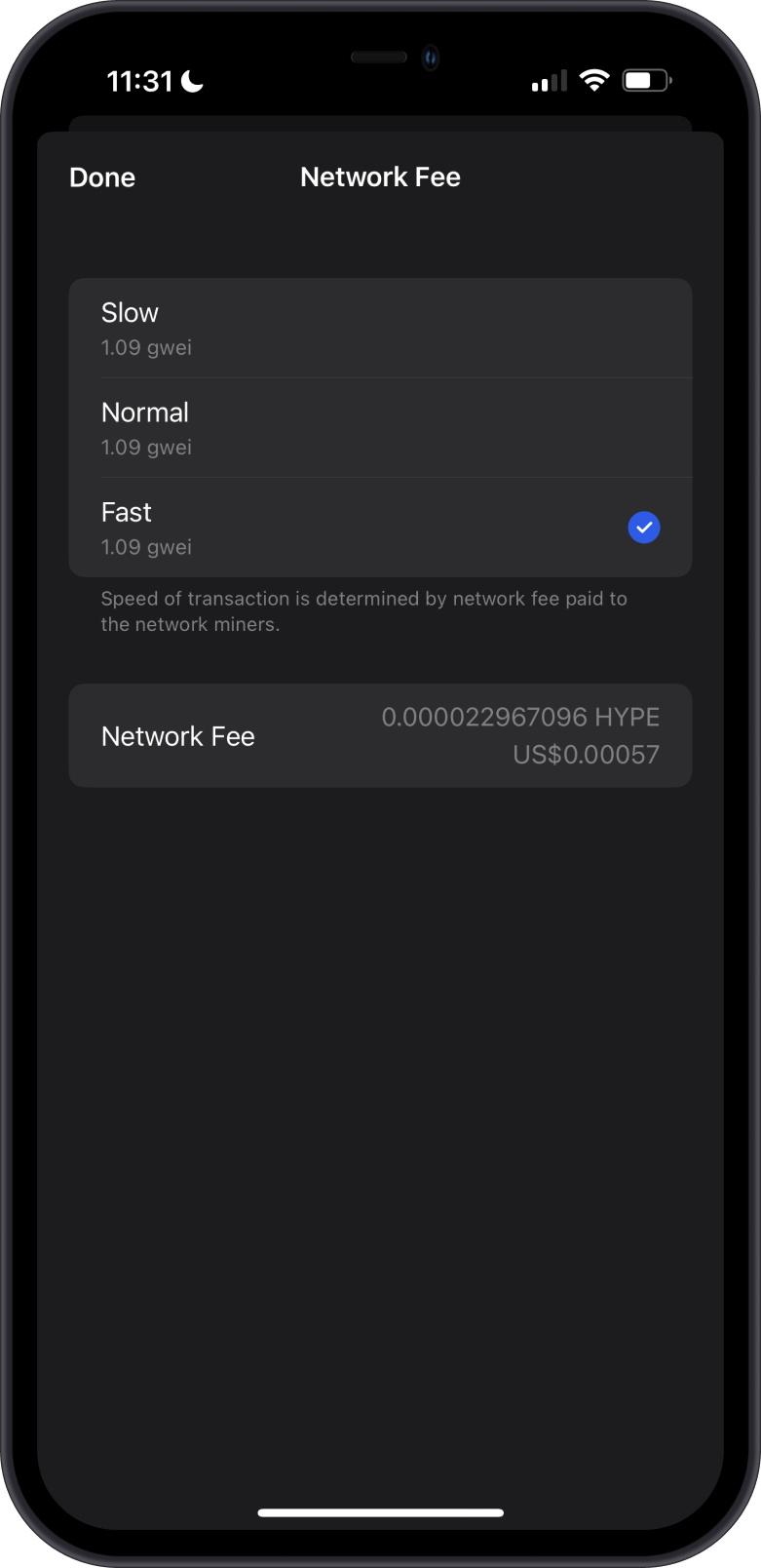 Hyperliquid Fees on GemWallet