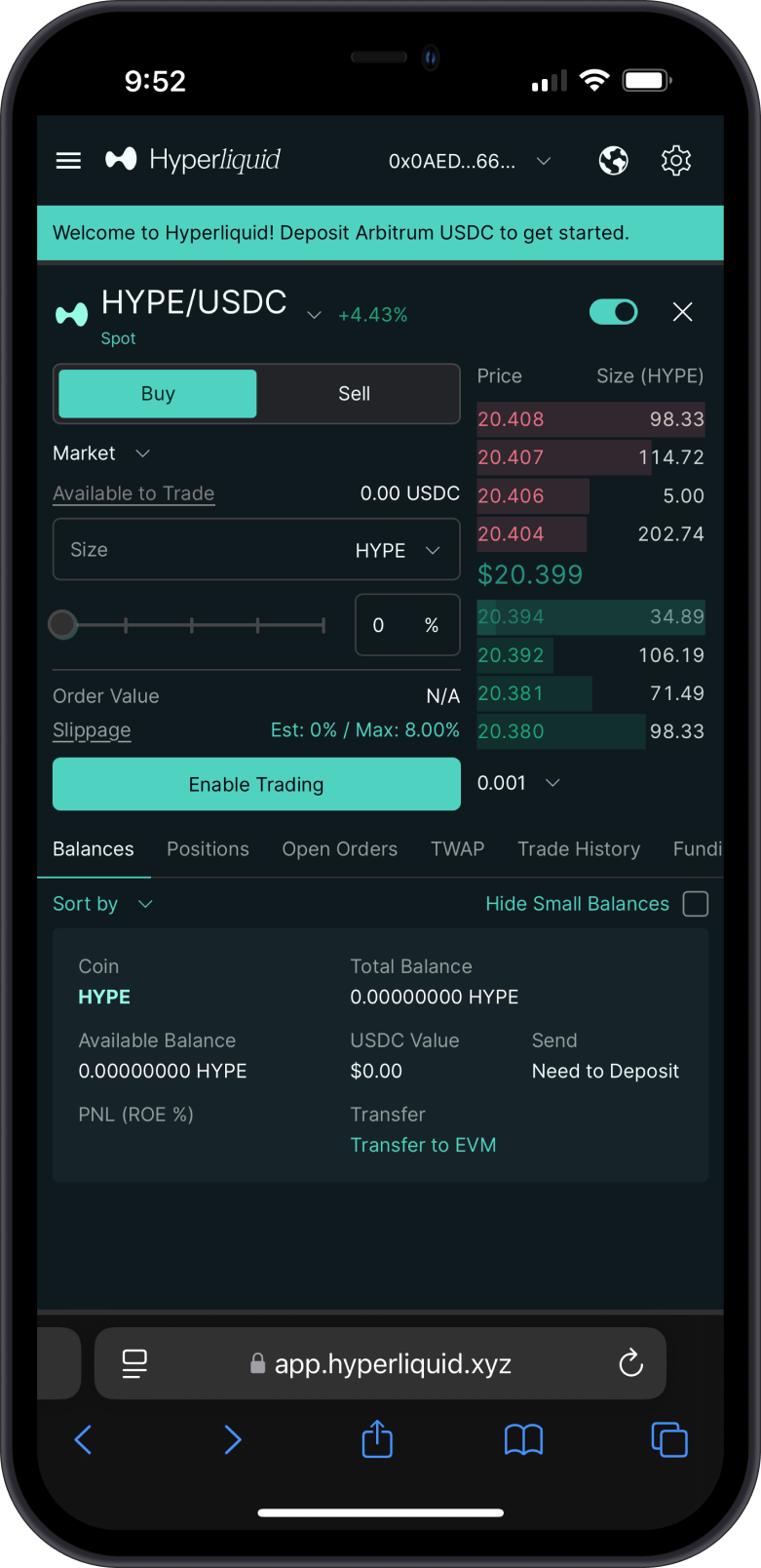 Enable Trading