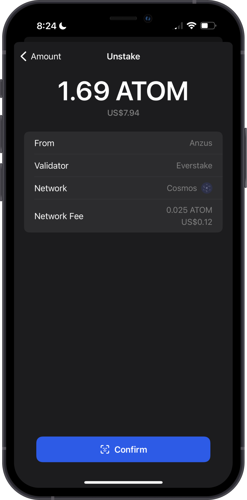 Unstaking ATOM