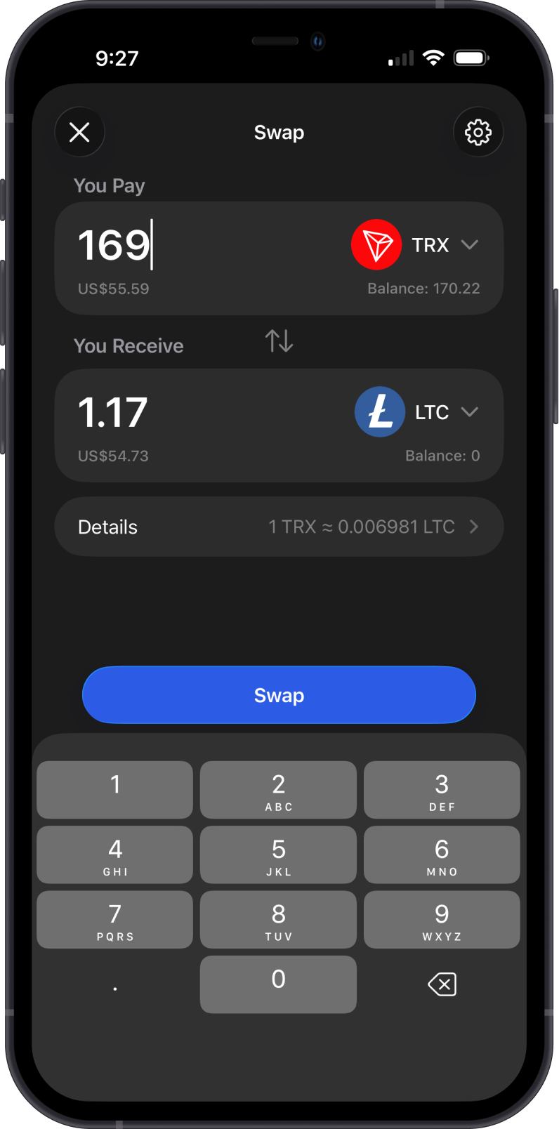 Cross-Chain Swap LTC on Gem Wallet