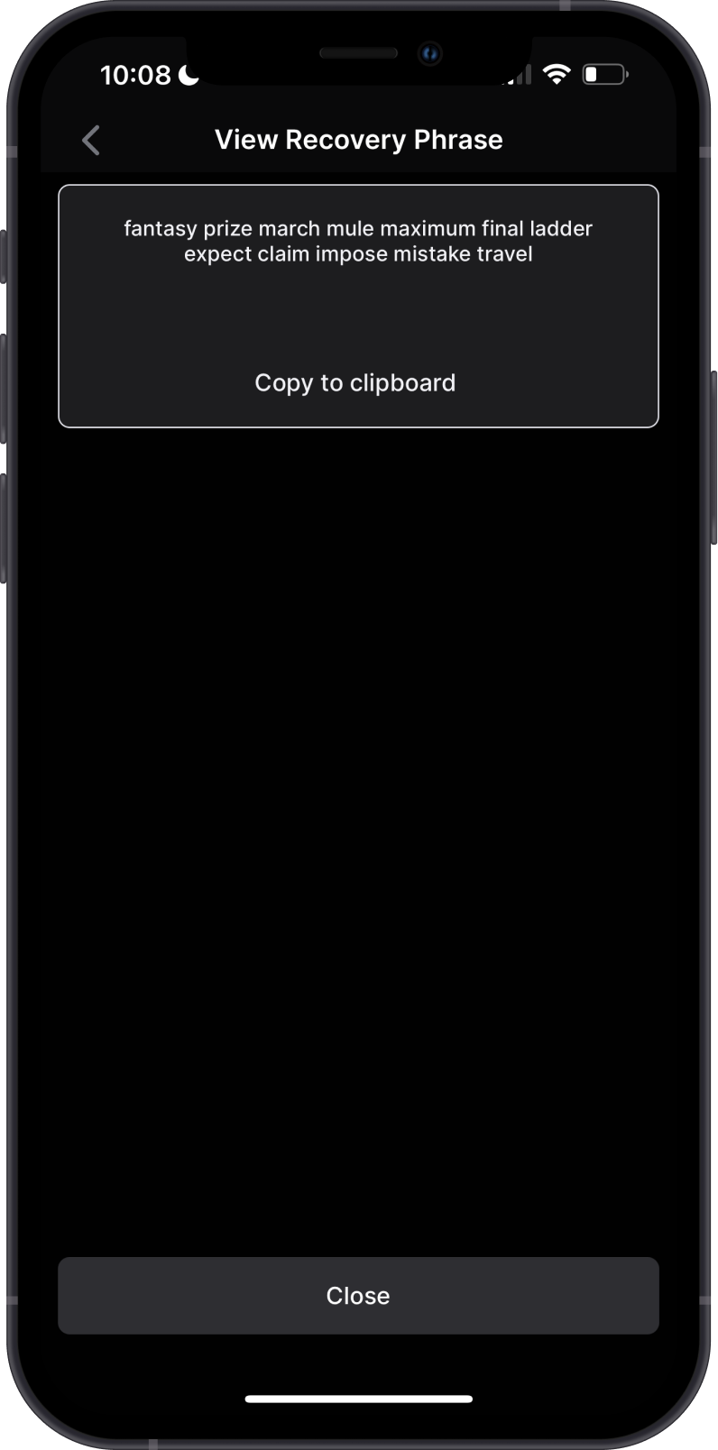 Secret Phrase on Keplr Wallet