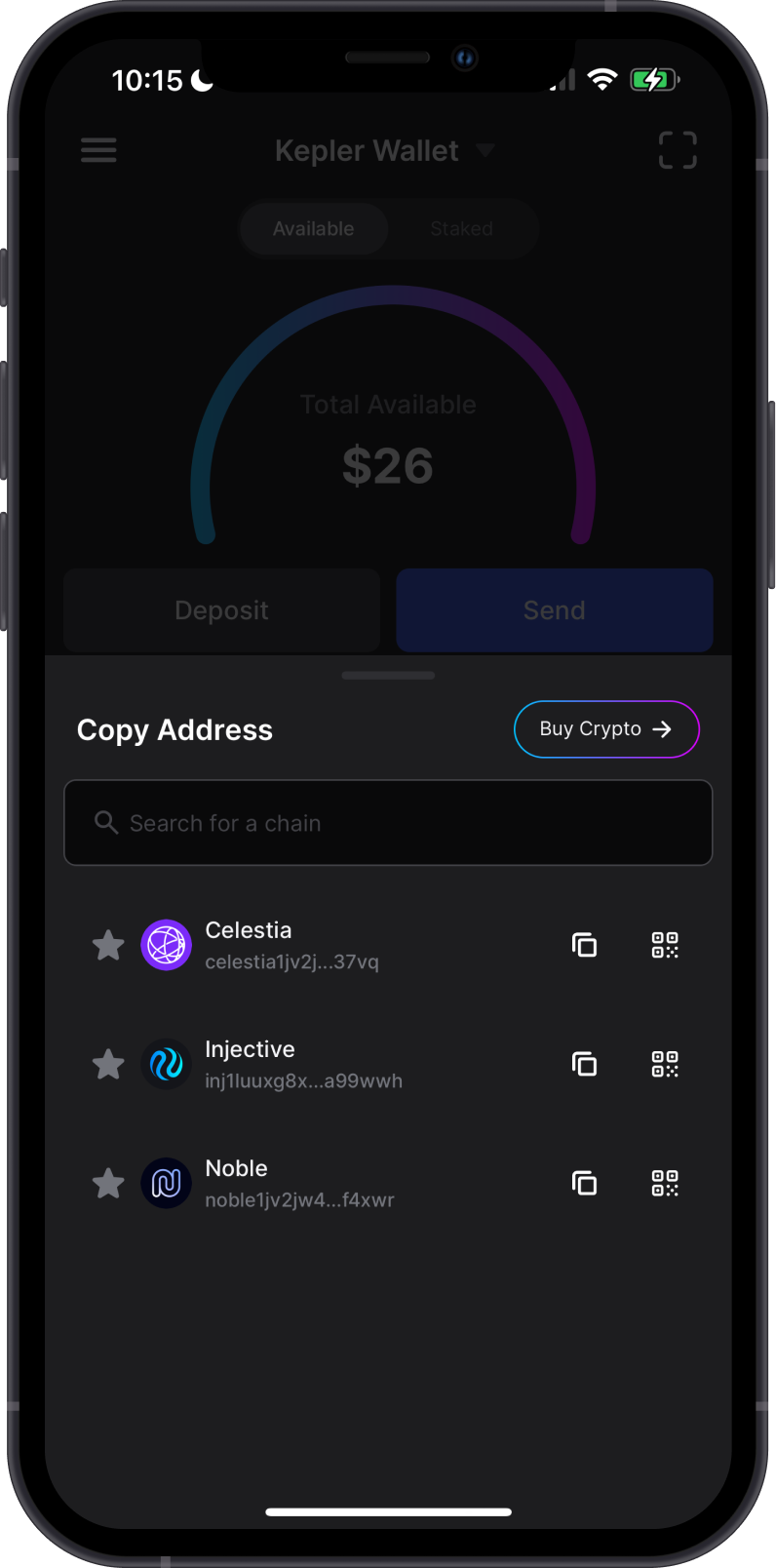 TIA Address on Keplr Wallet