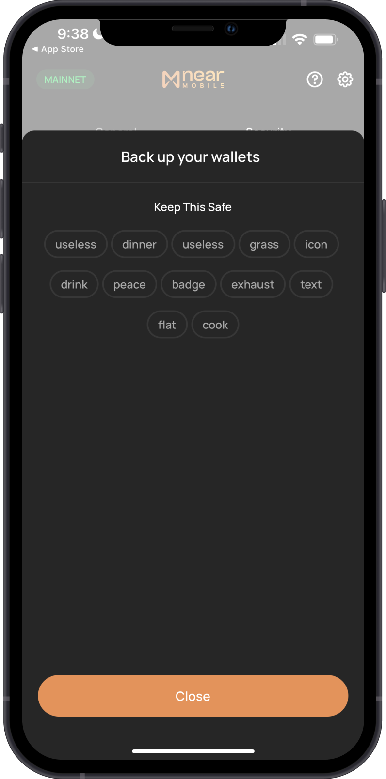 Secret Phrase on Near Wallet