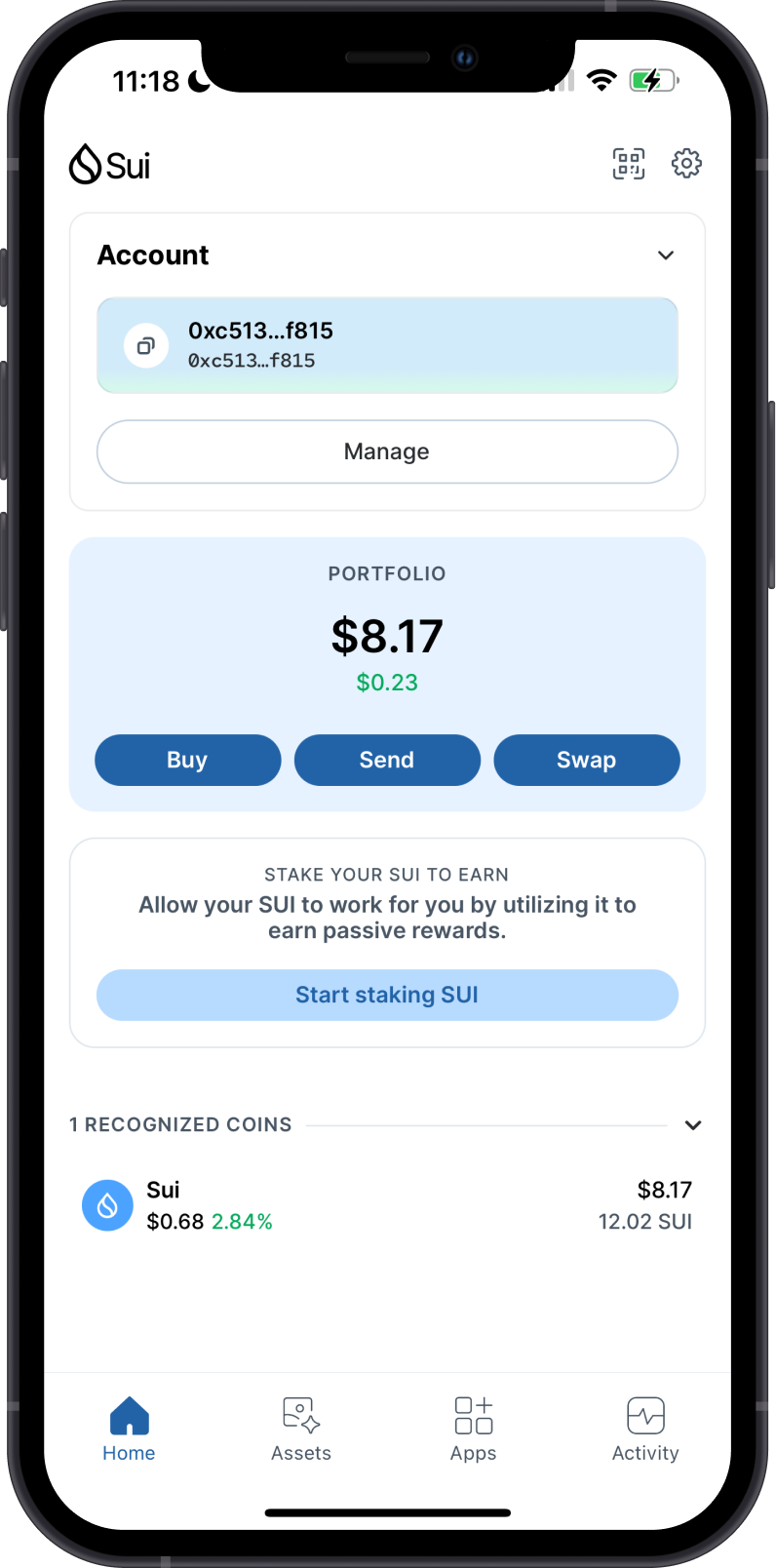 SUI on Sui Wallet