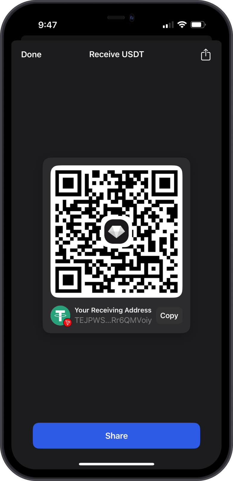 USDT Address on TRON