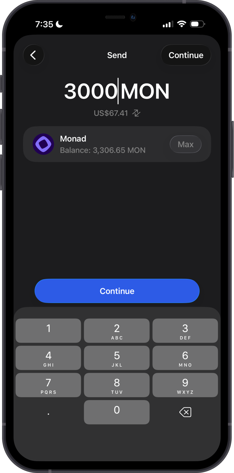 Enter a Monad Amount