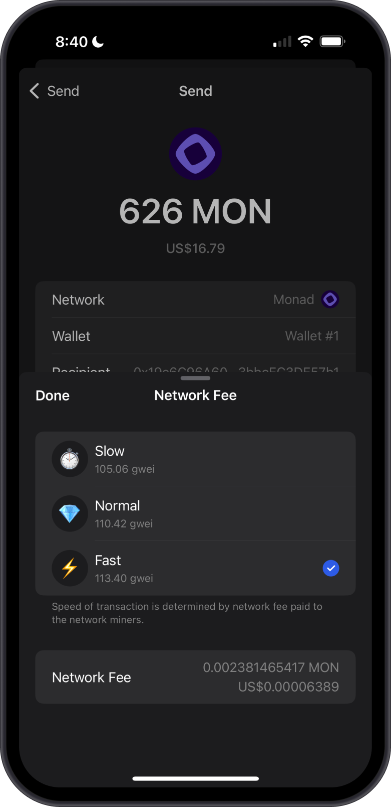 Set Network Fees