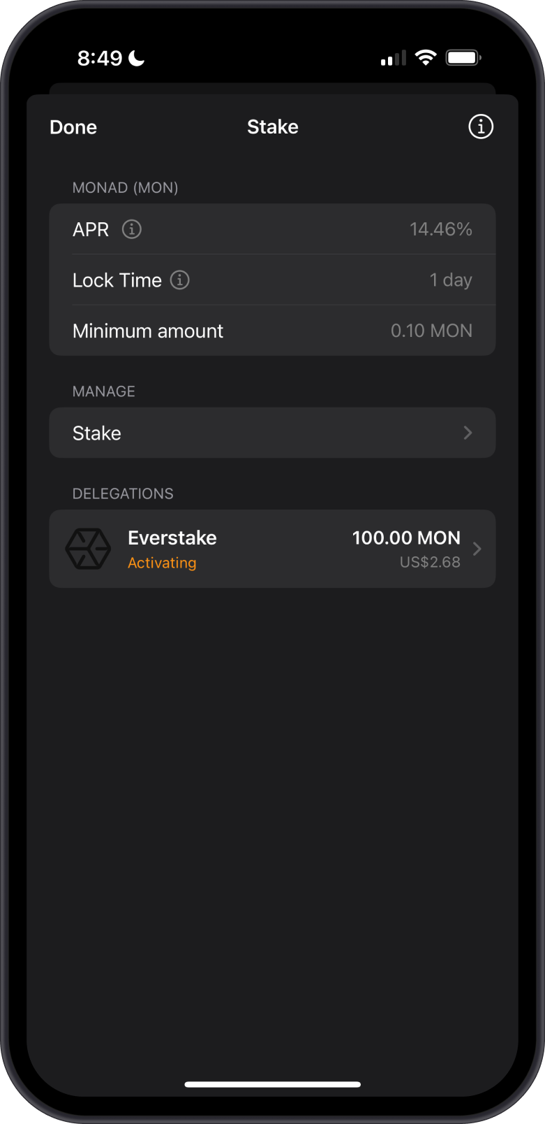 MON Staking Dashboard