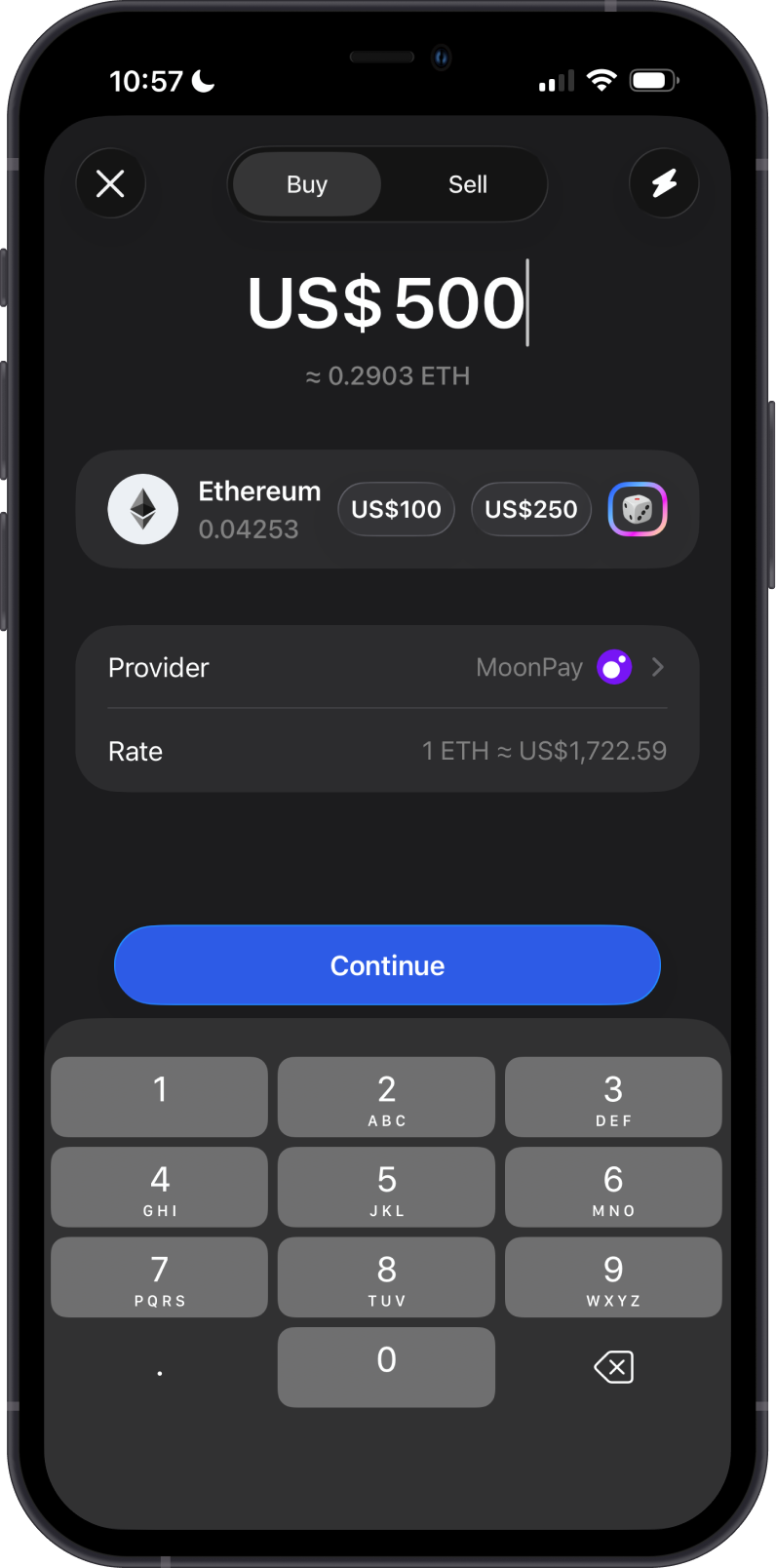 Buy Ethereum on MoonPay
