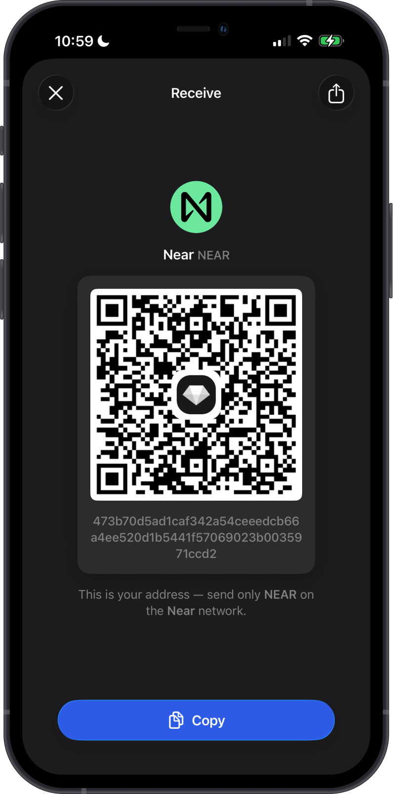 Receive NEAR on Gem Wallet