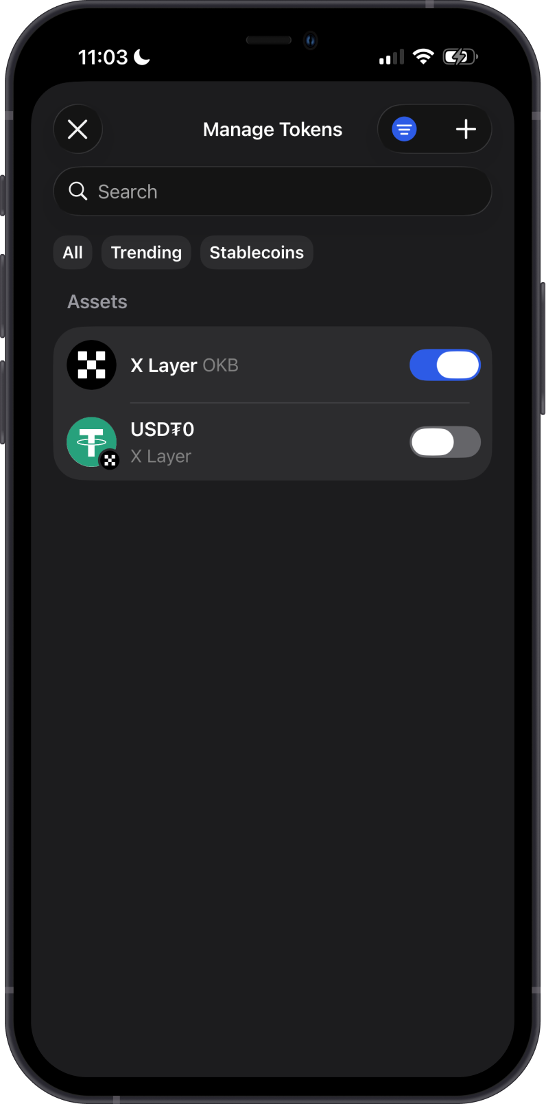 Manage X Layer Tokens on Gem Wallet