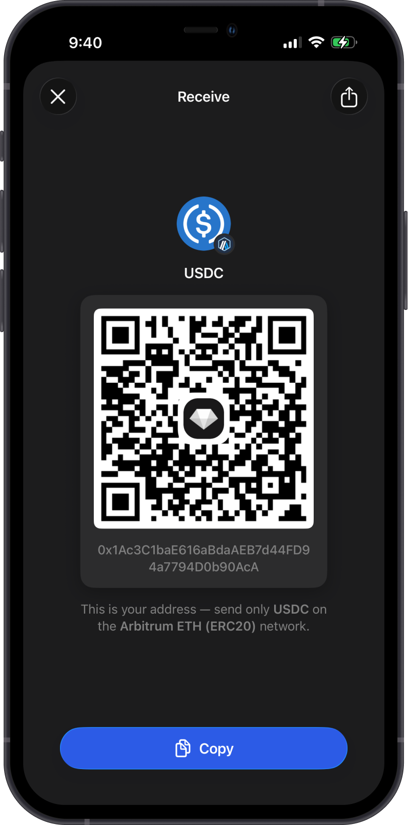 Receive USDC on Arbitrum