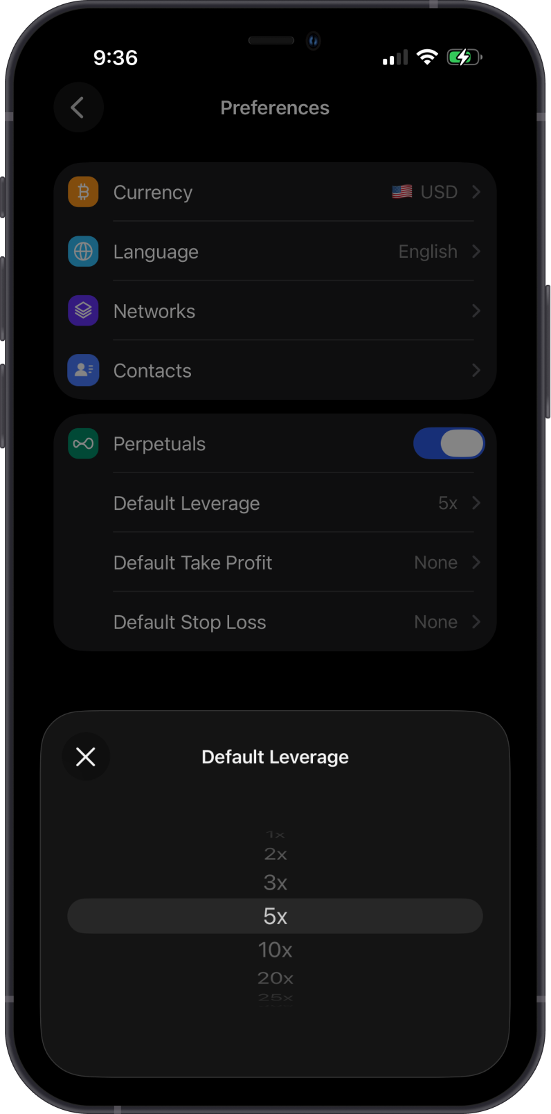 Set Default Leverage