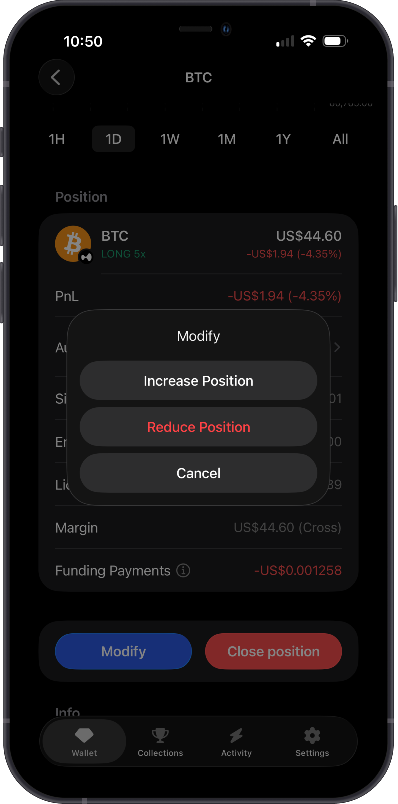 Choose Modify Action
