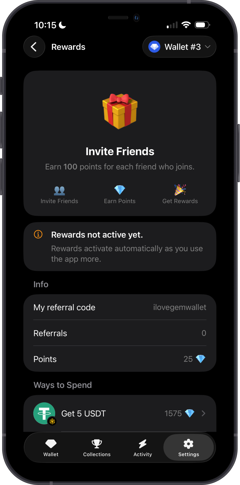 Referral rewards not active yet
