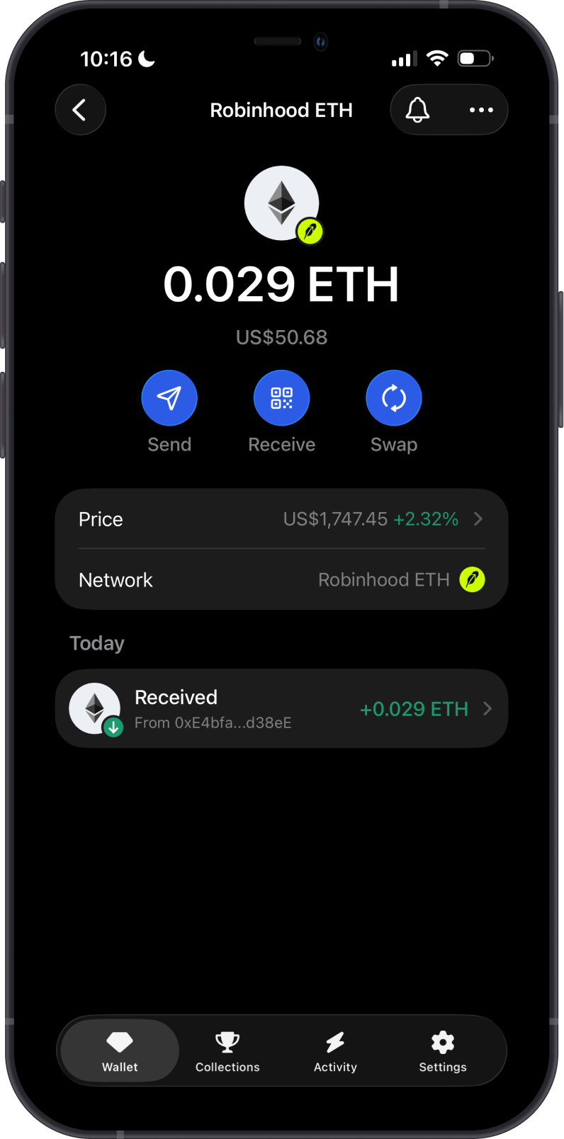 Robinhood Chain on Gem Wallet