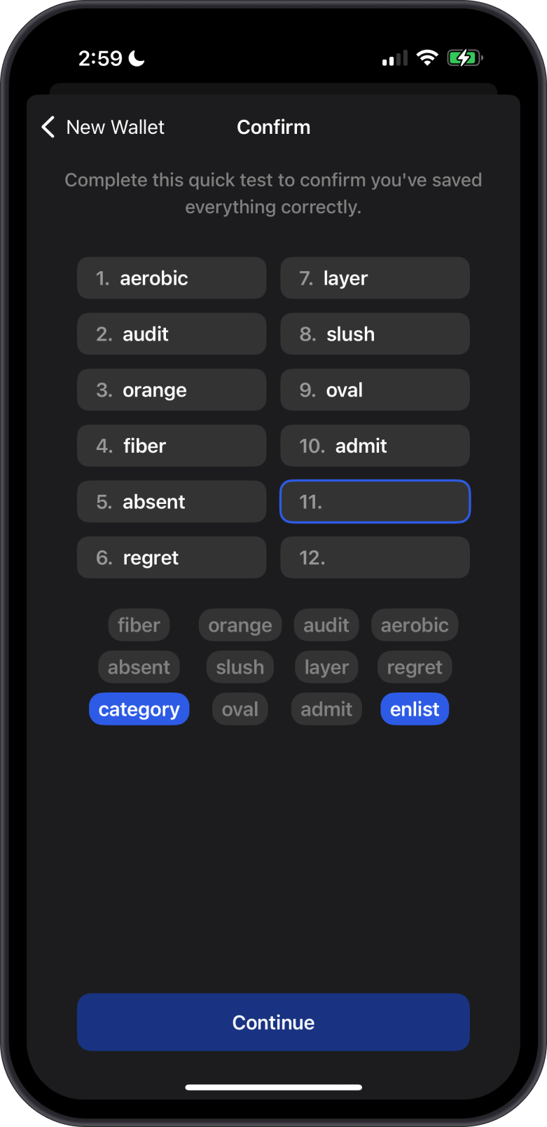 Secret Phrase Security Test