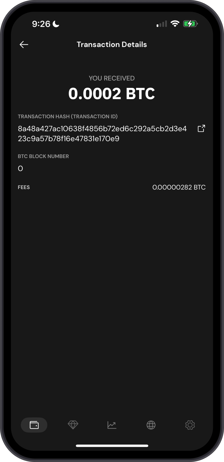Check Pending BTC Transfer